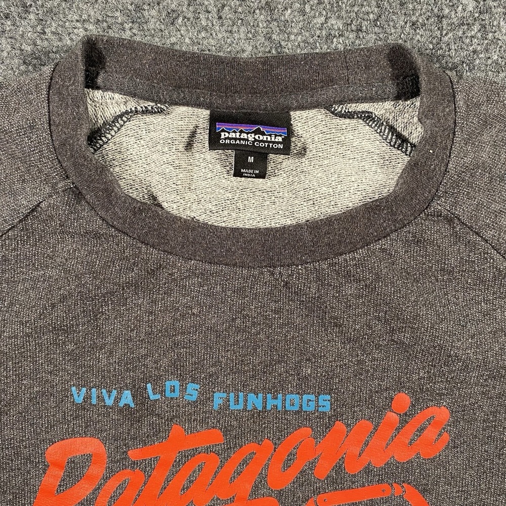 Patagonia Splitter Script Lightweight Crew Sweatshirt Mens M Viva La Funhogs - Picture 2 of 9